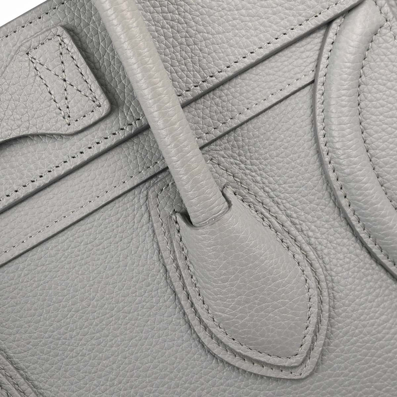 Celine Luggage Grainy Leather Gray Bag