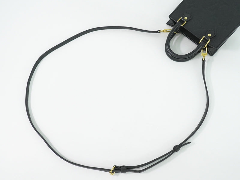 Louis Vuitton Petit Sac Plat Monogram Empreinte Giant Black Leather Bag
