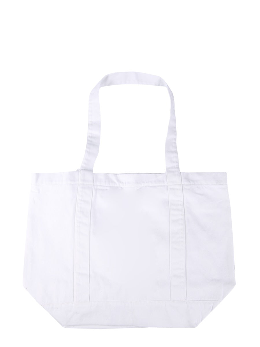 Raf Simons Logo Cotton Shoulder Bag — White