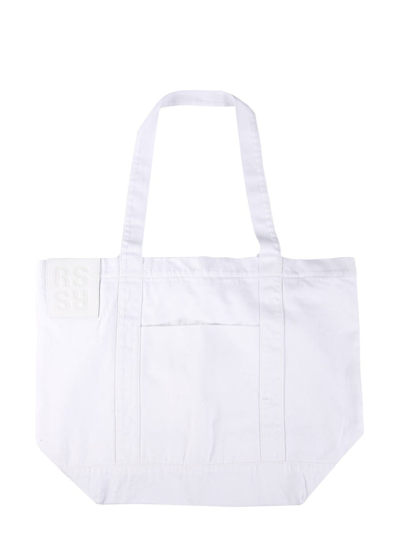 Raf Simons Logo Cotton Shoulder Bag — White