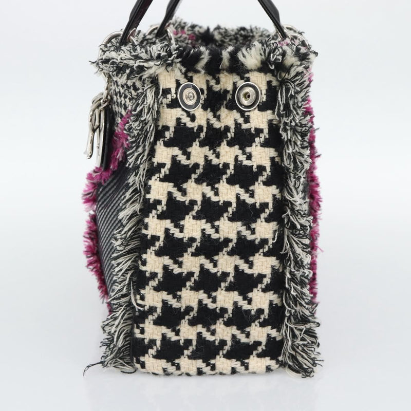 Christian Dior Diorissimo Patchwork Tweed Black Canvas Bag