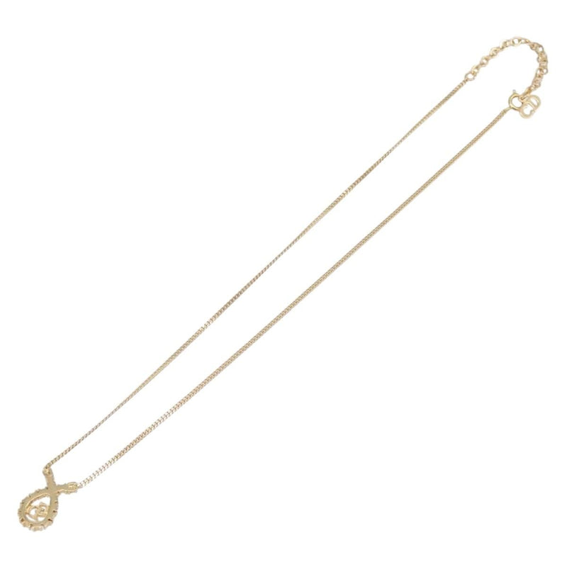 Christian Dior Cd Long Metal With Beads Gold Bijoux