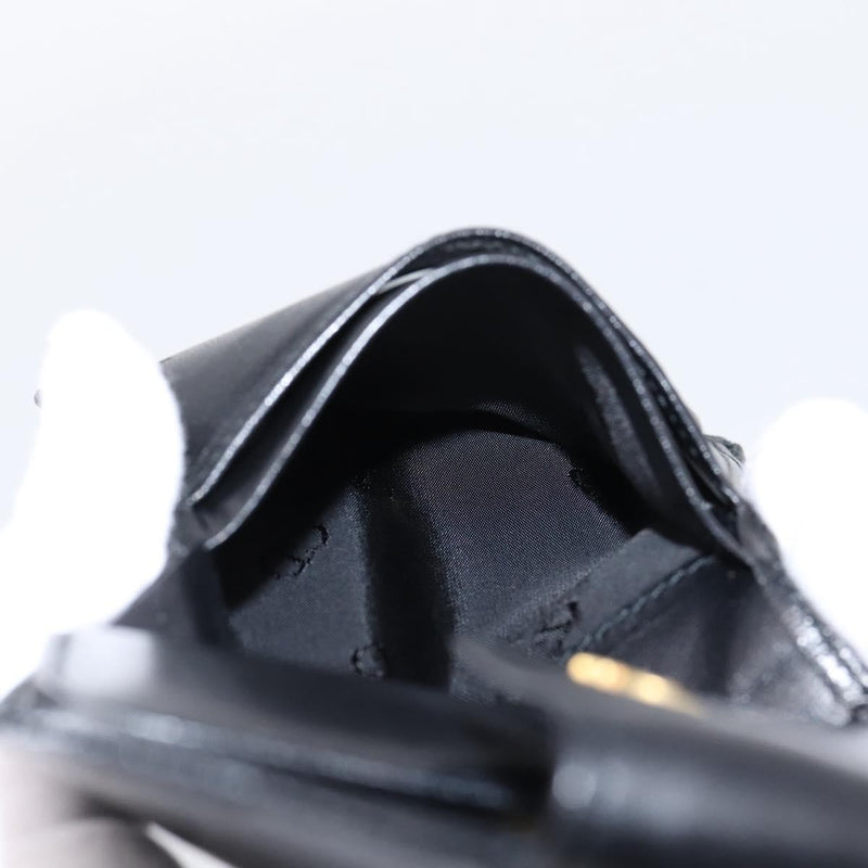 Christian Dior Bifold Card Holder Leather Black Accessory