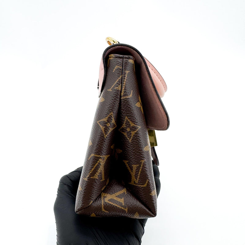 Louis Vuitton Braided Handle Locky Monogram Canvas With Leather Brown Bag