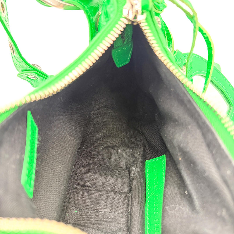Balenciaga Le Cagole Giant Spikes Leather Green Bag