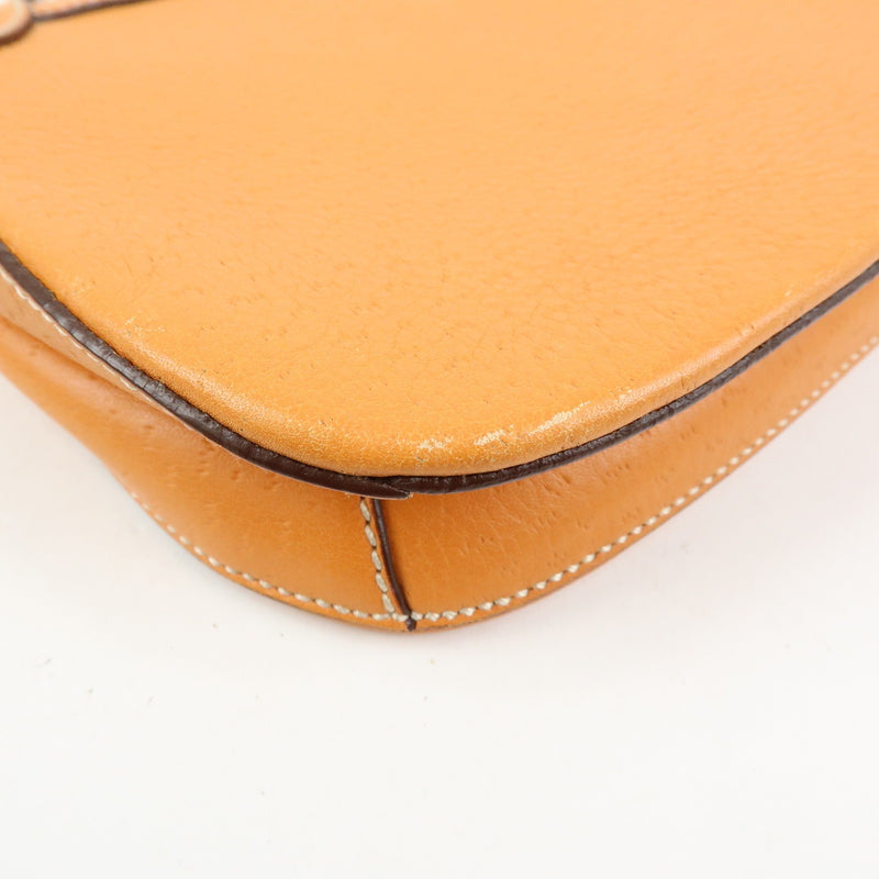 Salvatore Ferragamo Gancini Top Handle Leather Orange Bag