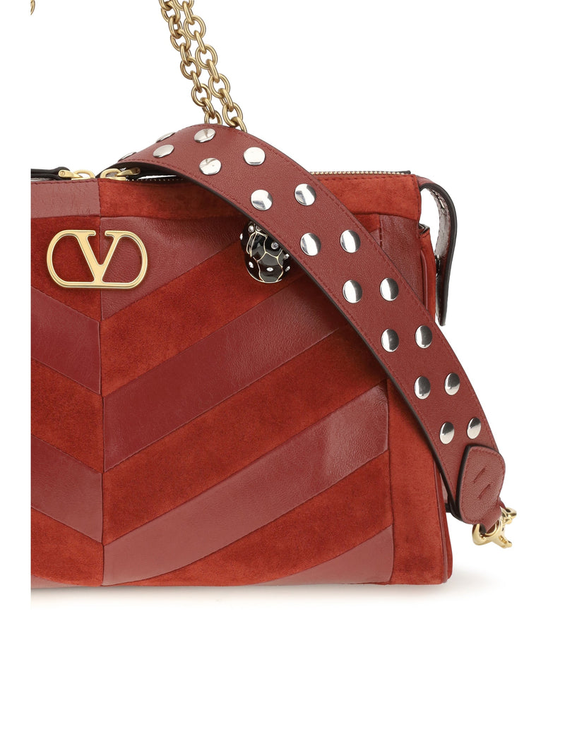 Valentino Garavani Panthea Shoulder Bag — Red Calf Leather Bos Taurus