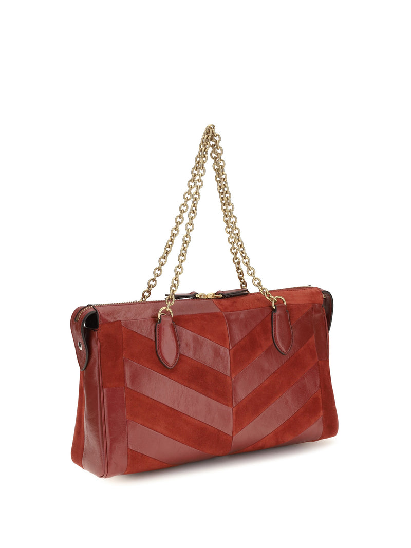 Valentino Garavani Panthea Shoulder Bag — Red Calf Leather