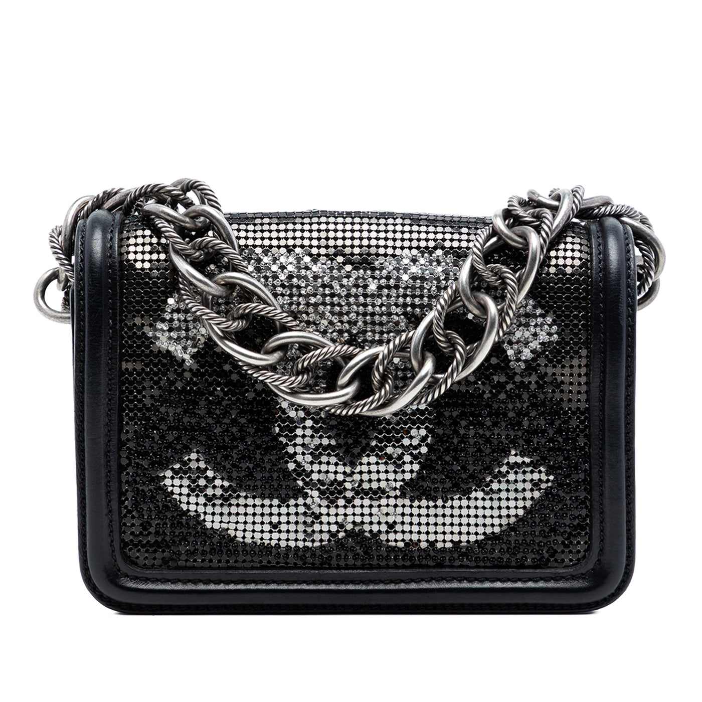 Small Lambskin Beaded Crystal Flap - Image 1