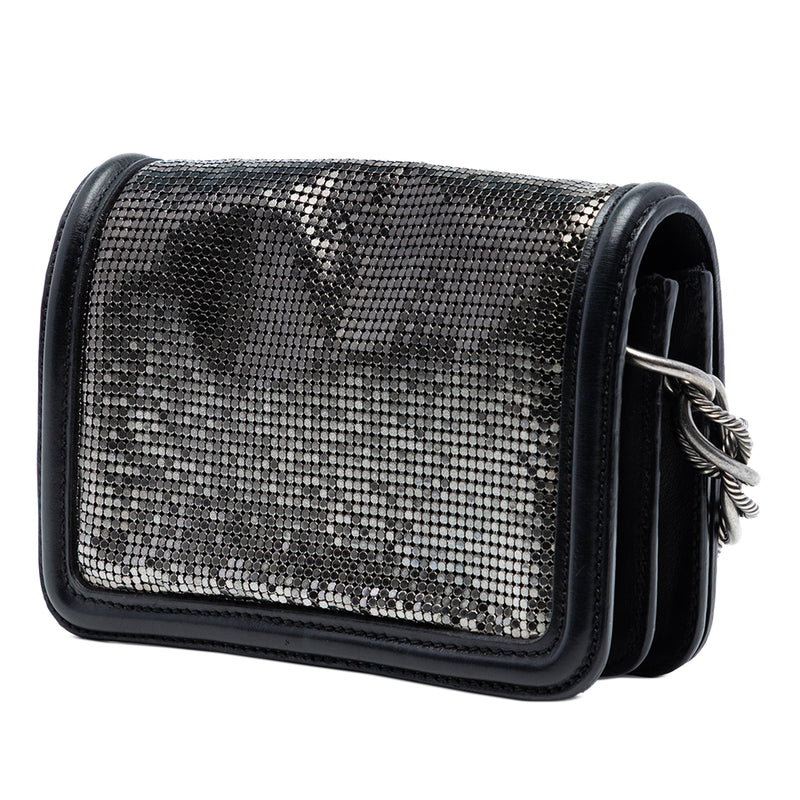 Small Lambskin Beaded Crystal Flap - Image 2