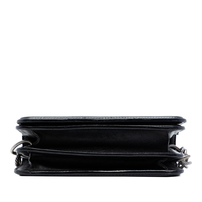 Small Lambskin Beaded Crystal Flap - Image 3
