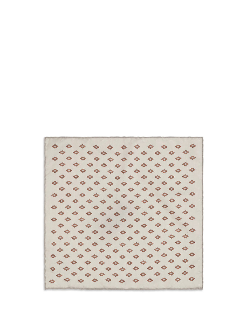 Brunello Cucinelli Diamond Motif Silk Scarf — Multicolor Scarfs