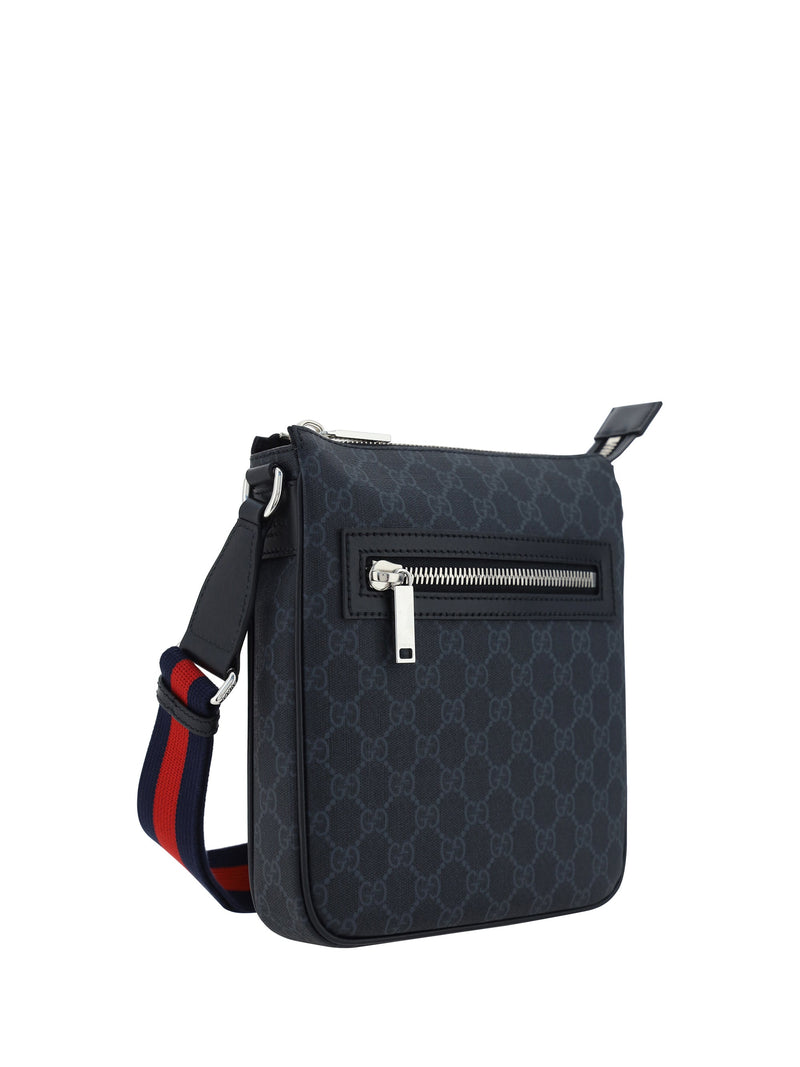 Gucci Gg Supreme Monogram Shoulder Bag — Black Polyurethane