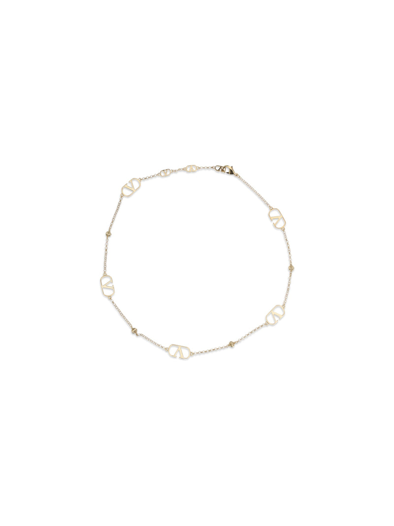 Valentino Garavani Vlogo Signature Necklace — Gold Metal Necklaces