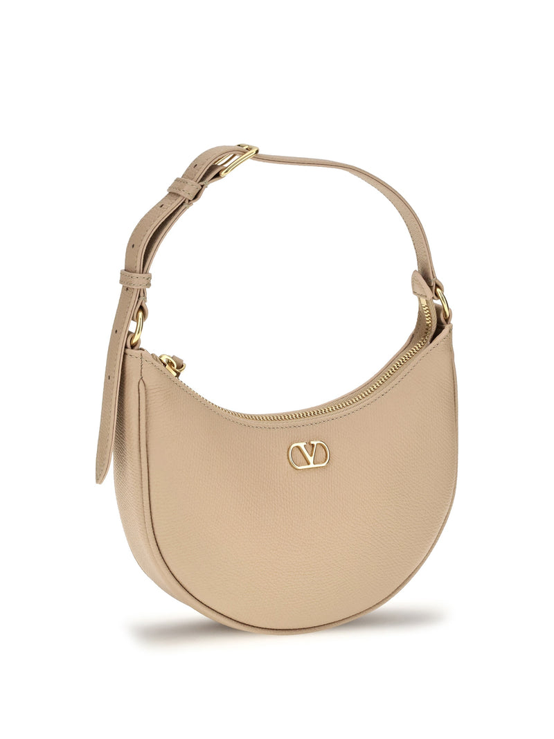 Valentino Garavani Hobo Bag — Beige Calf Leather Bos Taurus