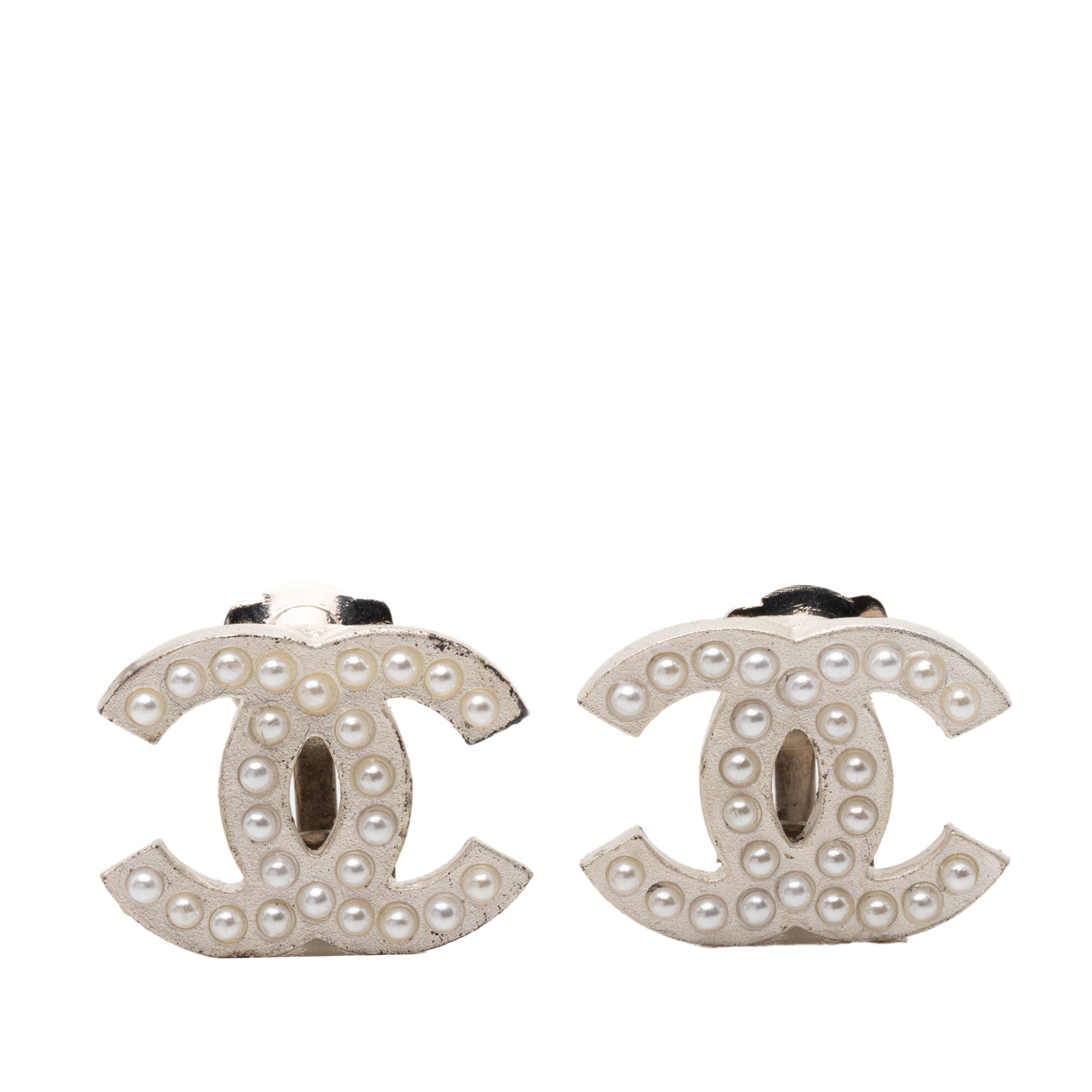 CC Gold Plated Pearl Stud Clip On Earrings - Image 1