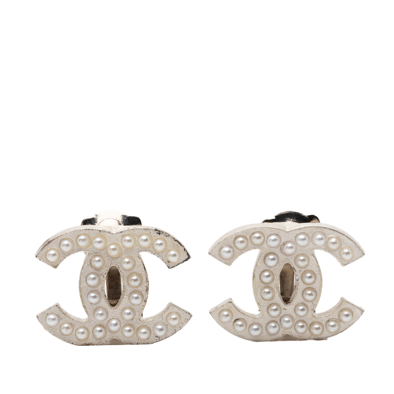 CC Gold Plated Pearl Stud Clip On Earrings