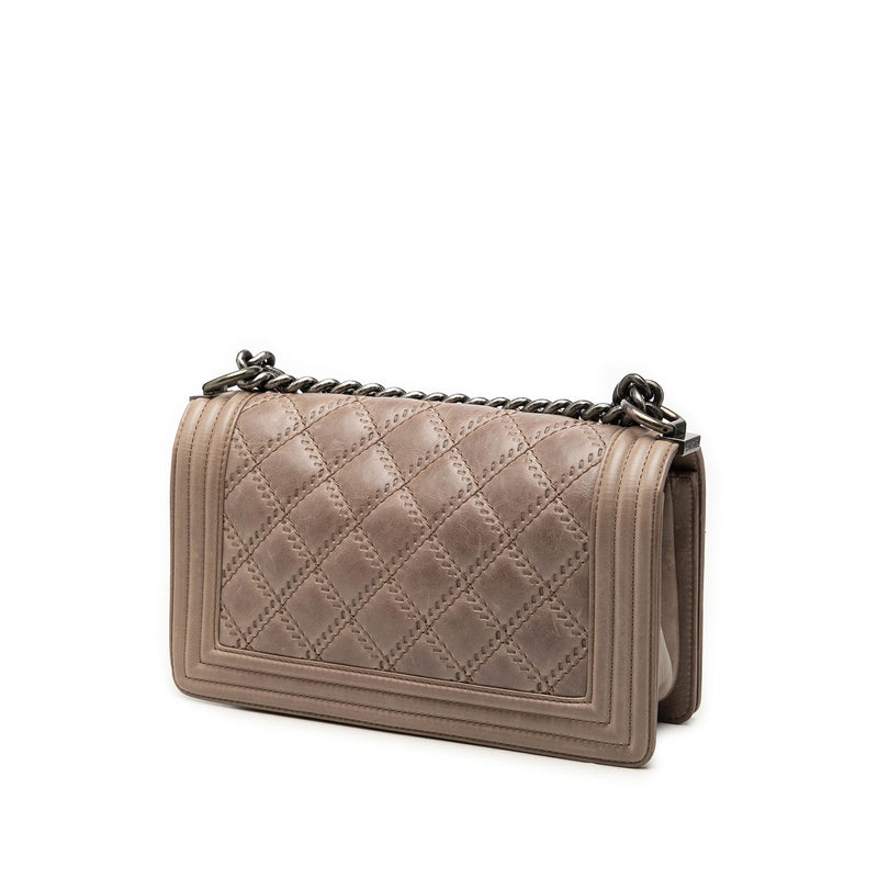 Old Medium Aged Calfskin Double Stitch Boy Flap - Image 2