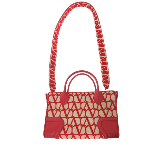 Leather Trimmed Toile Iconographe Satchel - Image 1