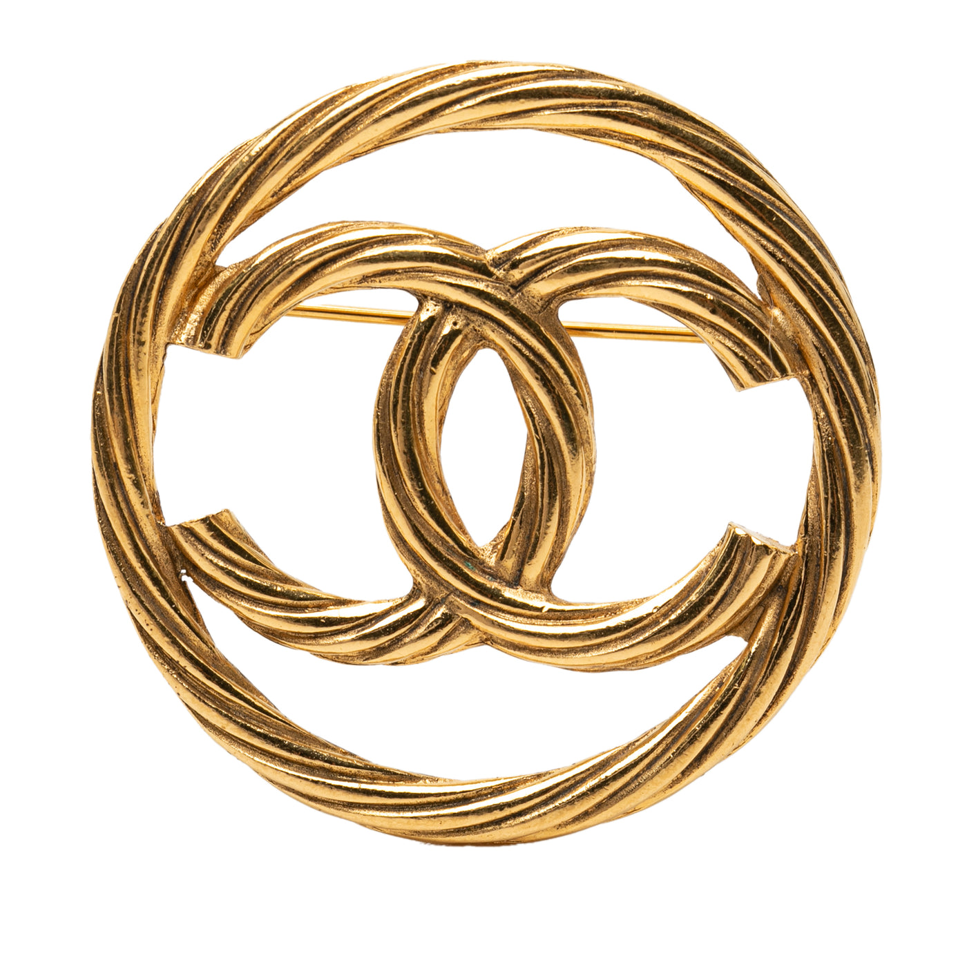 CC Gold Plated Round Brooch - Image 1