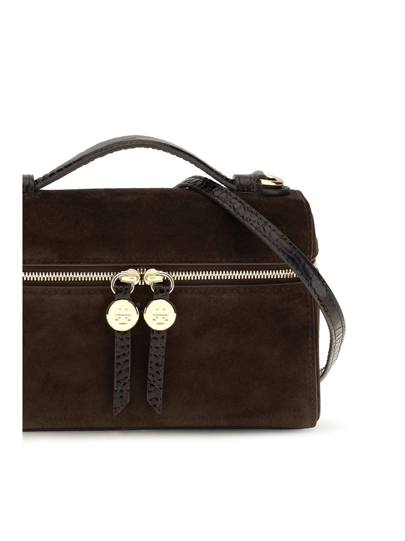Tory Burch Romy Shoulder Bag — Brown Suede
