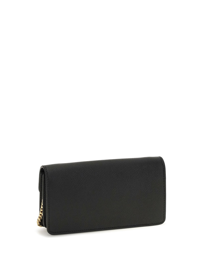 Valentino Garavani Wallet — Black Calf Leather Bos Taurus