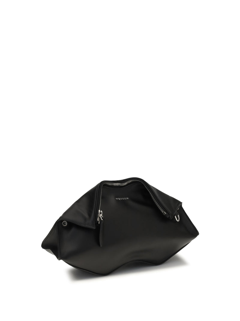 Alexander Mcqueen Manta Clutch — Black Calf Leather Bos Taurus