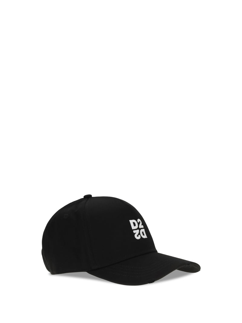 Dsquared2 Bcm096405c00001 Logo-Embroidered Baseball Cap — Black Cotton Caps