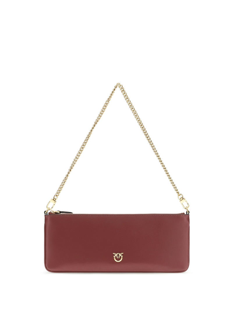 Pinko Horizontal Flat Clutch — Red Calf Leather (bos Taurus)