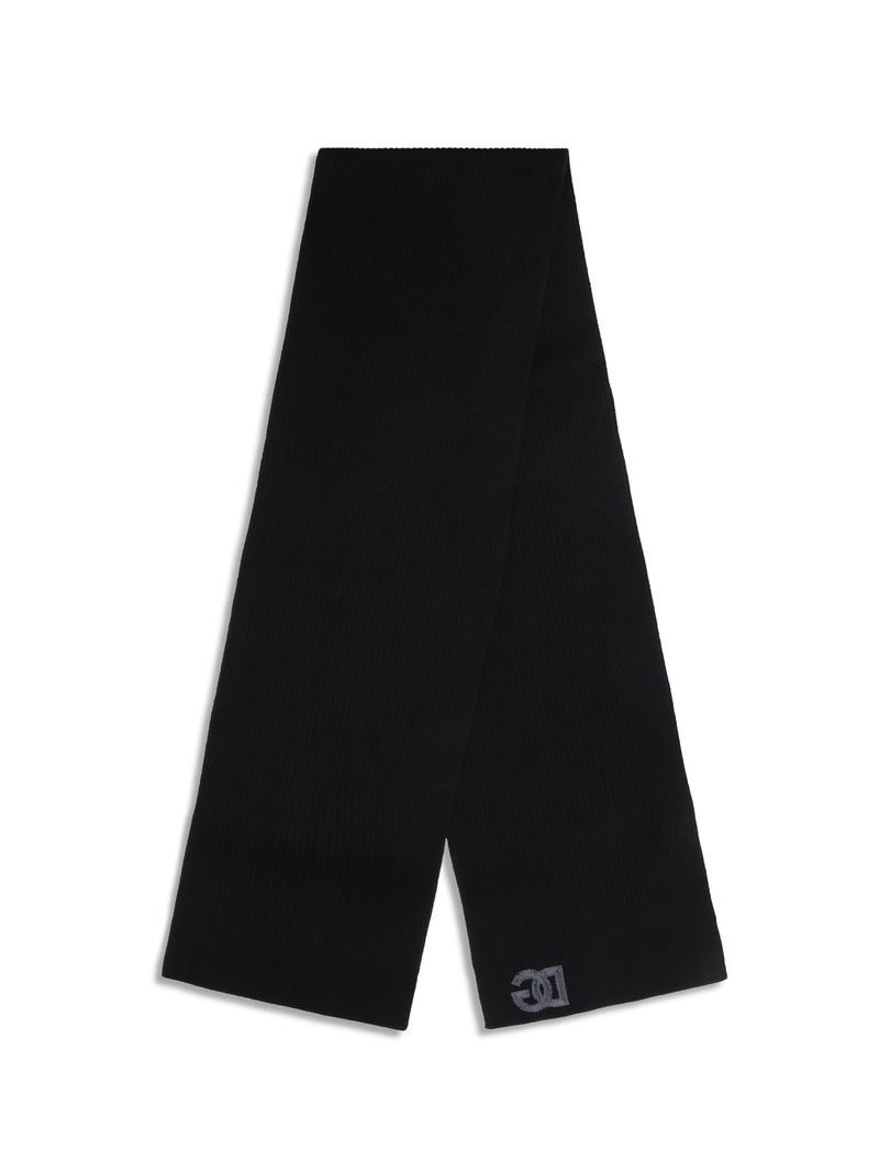 Dolce & Gabbana Ribbed Virgin Wool Scarf — Black Scarfs