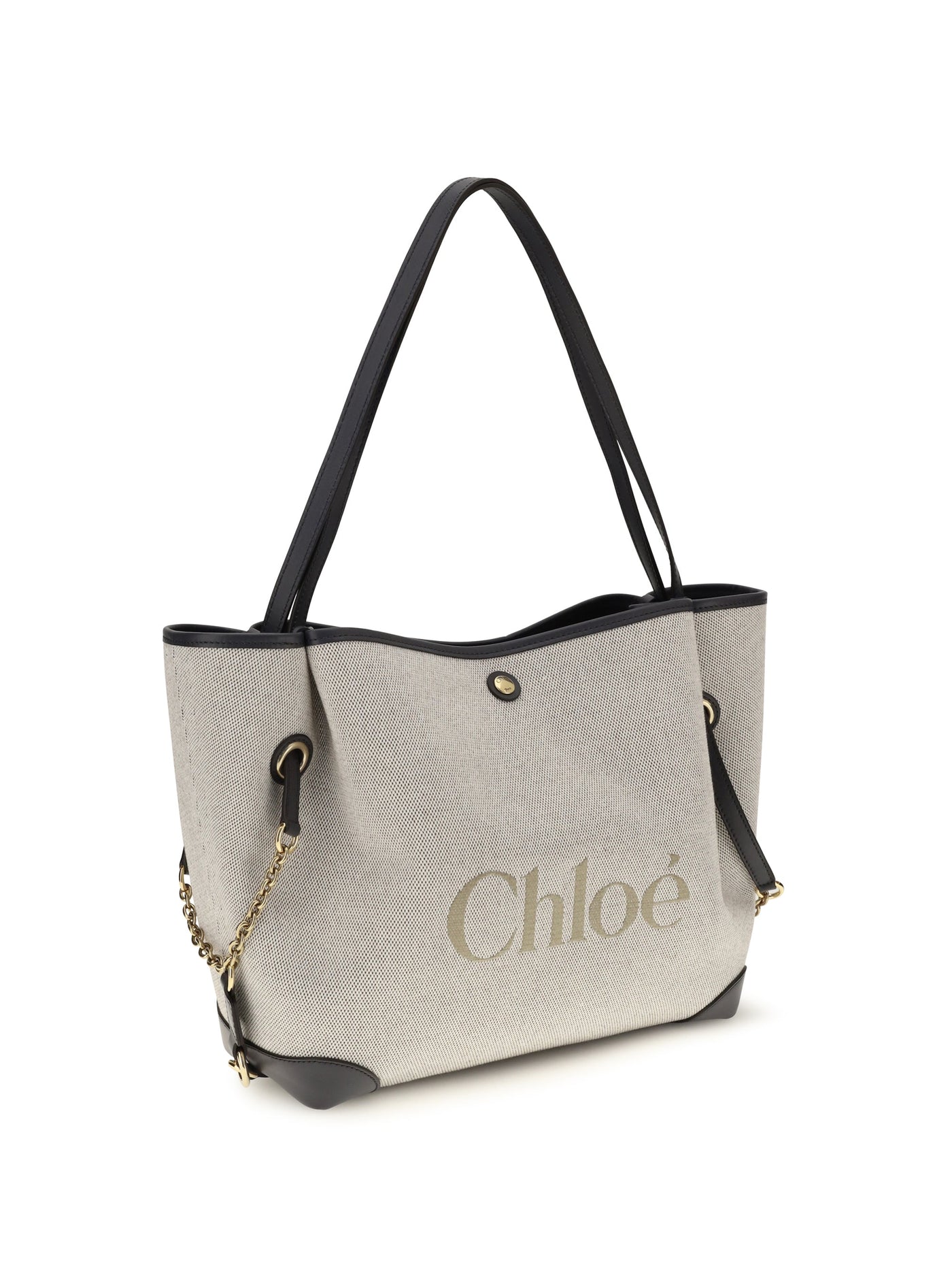 Chloé Clover Tote Bag — Black Cotton