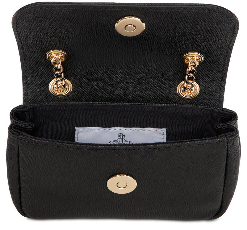 Vivienne Westwood Victoria Shoulder Bag — Black Bovine Suede