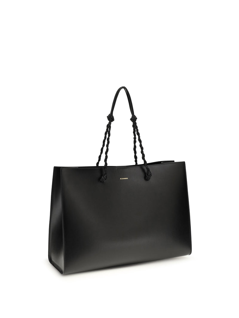 Jil Sander Tangle Tote Bag — Black Calf Leather Bos Taurus