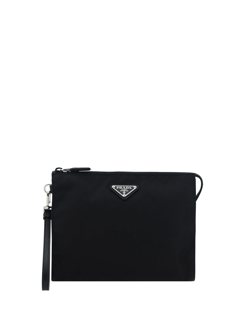 Prada Nylon Pouch Clutch — Black Polyamide Wallet