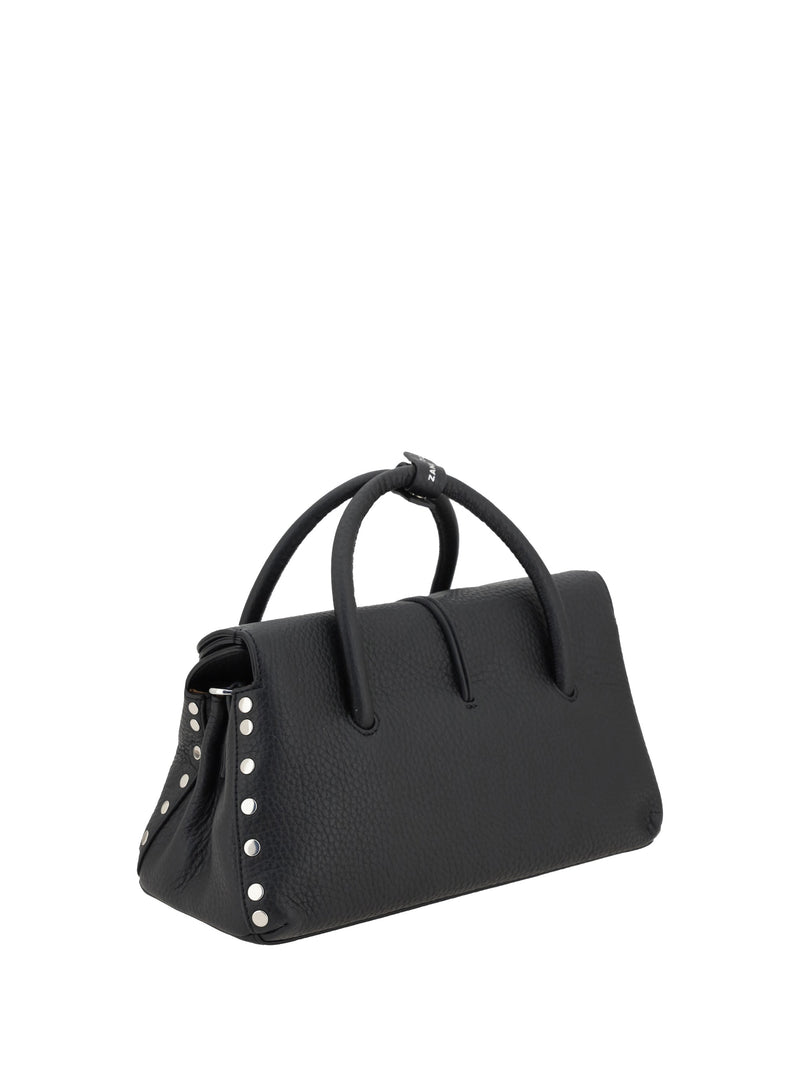 Zanellato Shoulder Bag — Black Calf Leather Bos Taurus