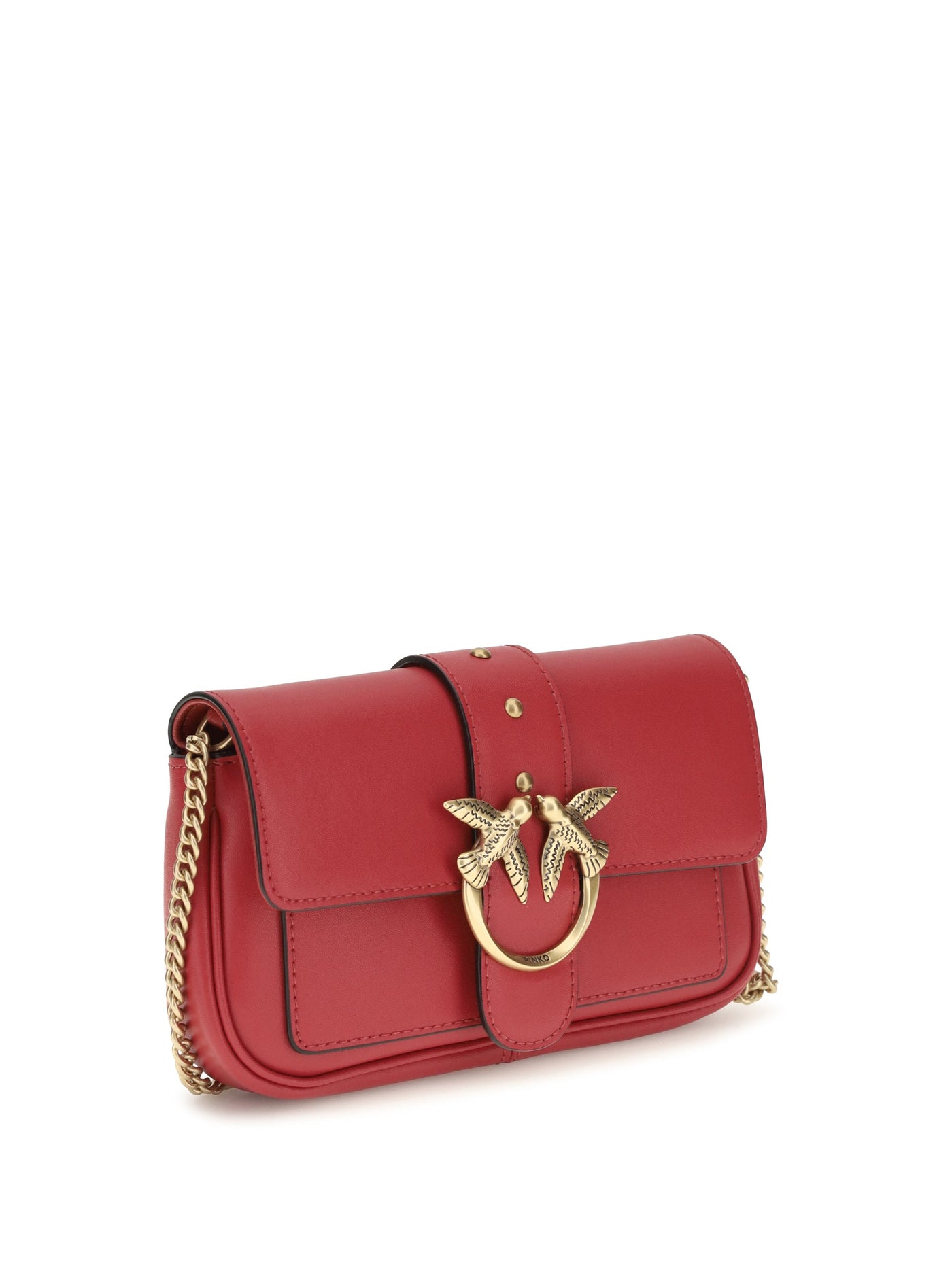 Pinko Shoulder Bag — Red Calf Leather