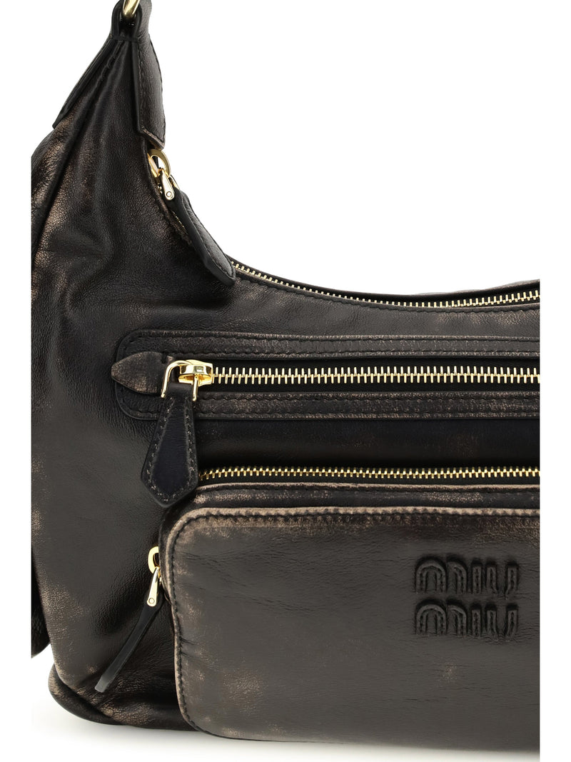 Miu Miu Pocket Shoulder Bag — Brown Calf Leather