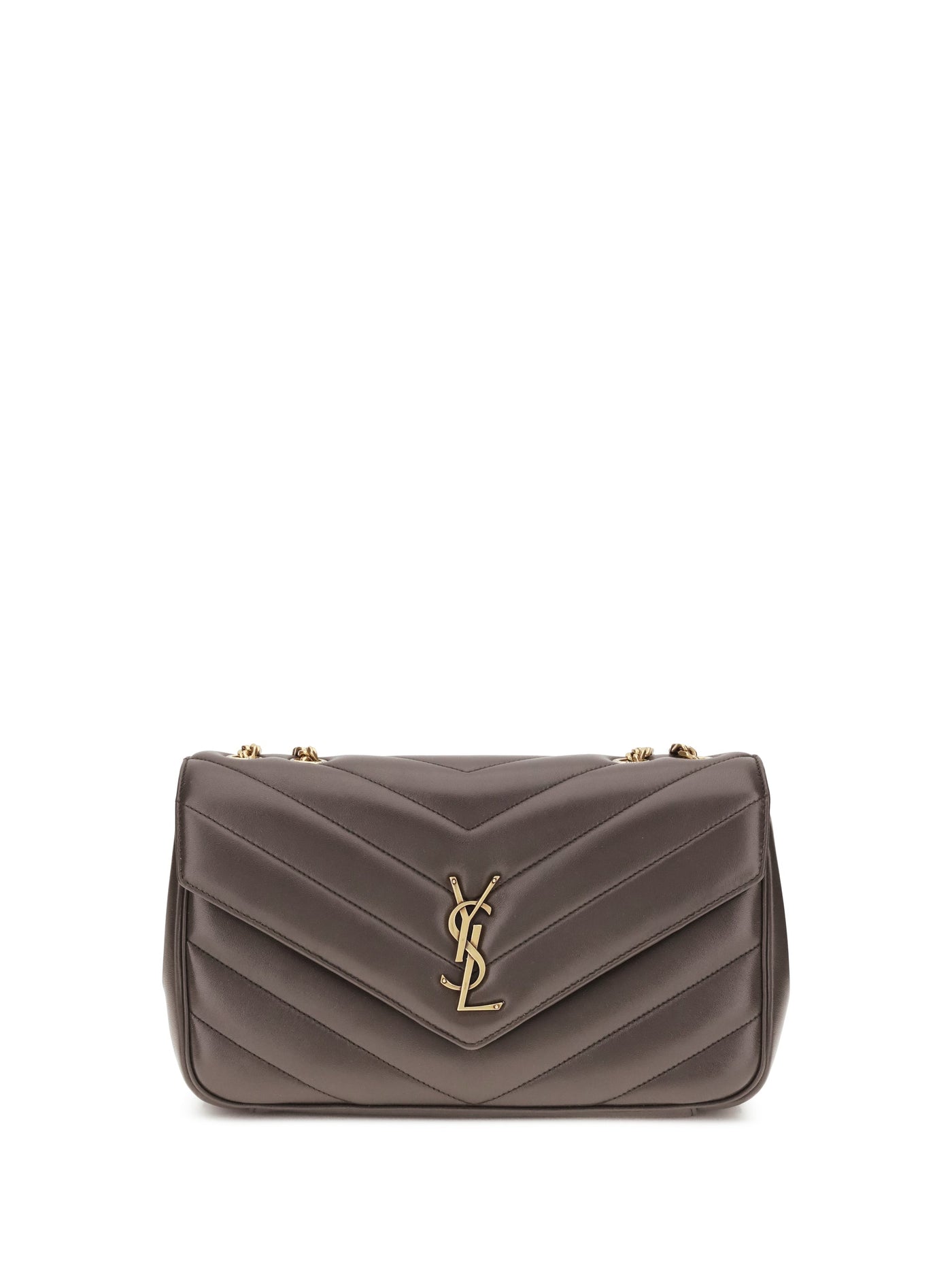 Saint Laurent Loulou Shoulder Bag — Gray Lamb Ovis Aries