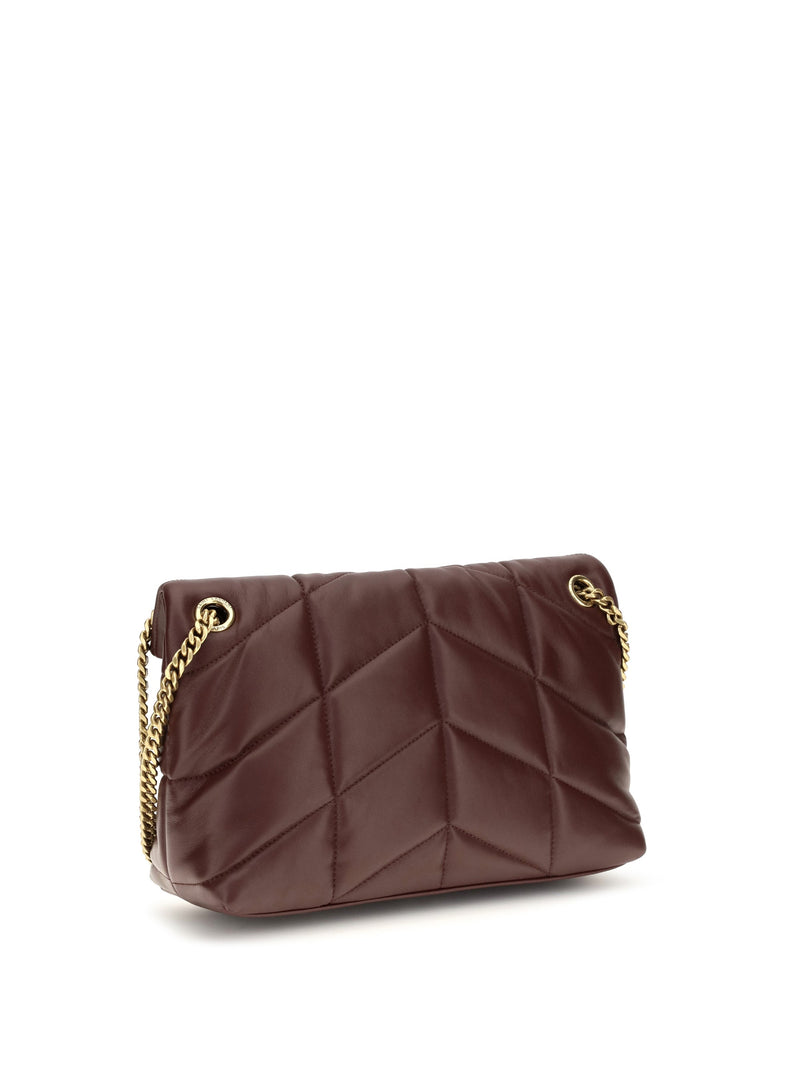 Saint Laurent Puffer Toy Shoulder Bag — Brown Lamb