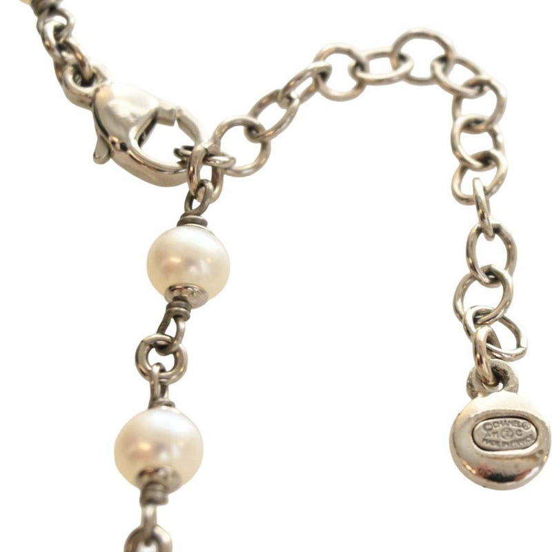 CC Brass Strass Faux Pearl Baroque Chain Long Necklace - Image 2