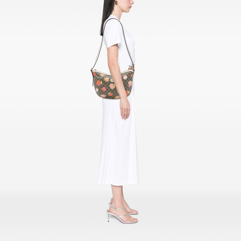 Small GG Supreme Les Pommes Ophidia Half Moon Crossbody - Image 6