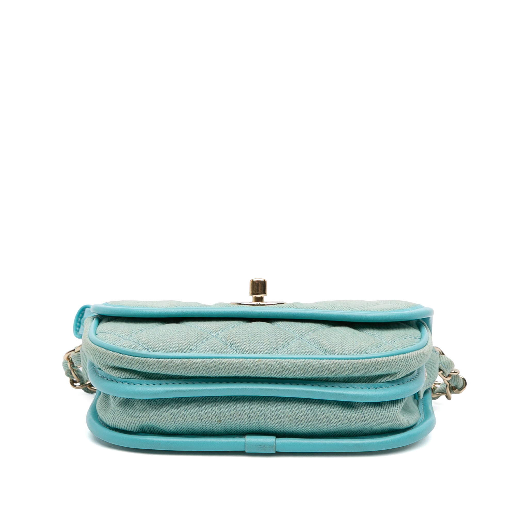 Mini CC Quilted Denim Messenger Flap - Image 3