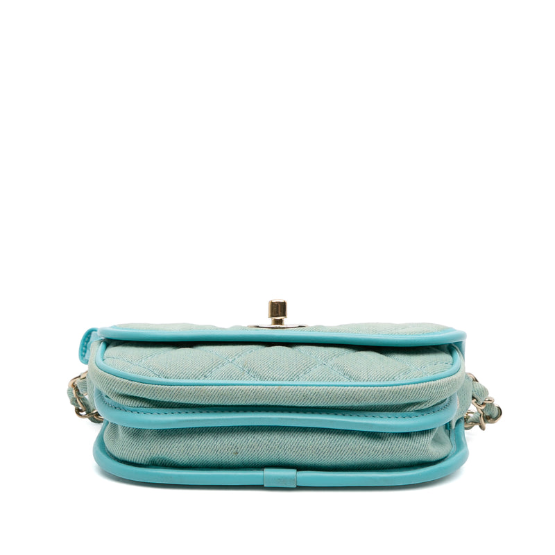 Mini CC Quilted Denim Messenger Flap - Image 3
