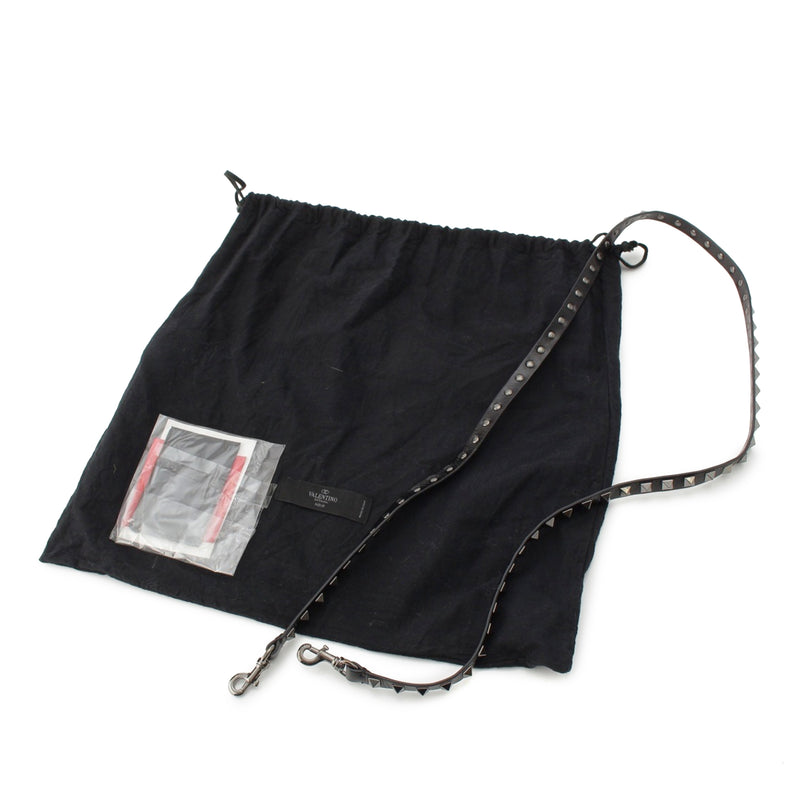 Small Crinkled Calfskin Rockstud Double Handle Tote - Image 14