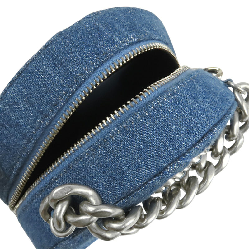 Denim 19 Round Clutch with Chain - Image 10