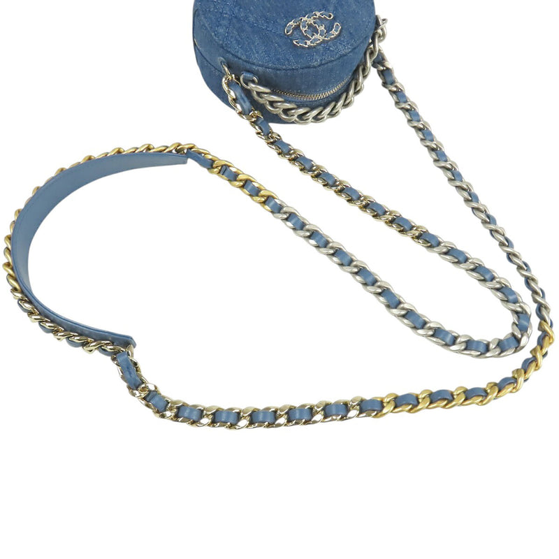 Denim 19 Round Clutch with Chain - Image 14