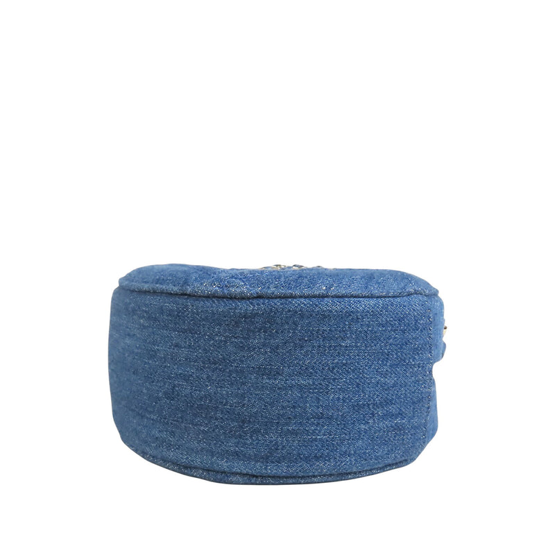 Denim 19 Round Clutch with Chain - Image 3