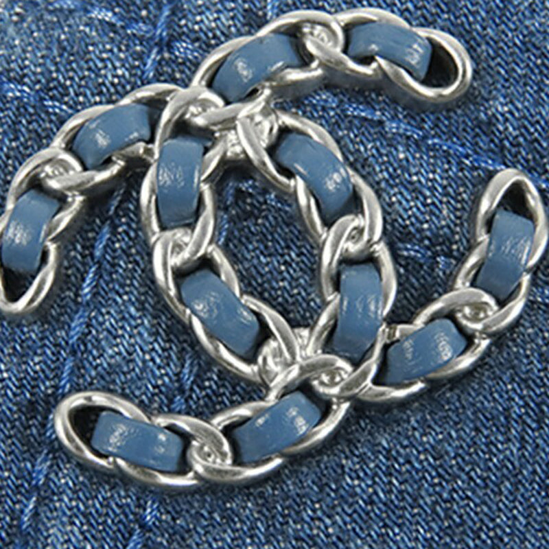 Denim 19 Round Clutch with Chain - Image 8