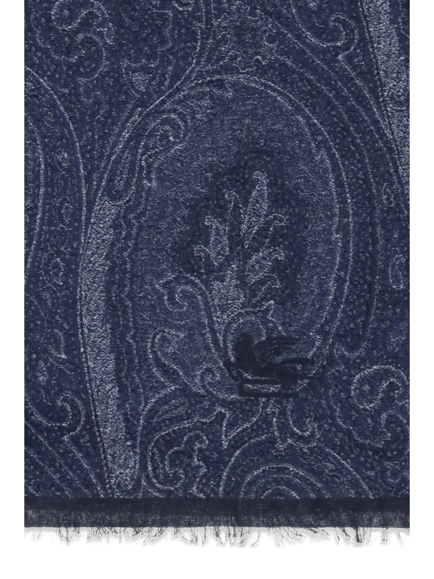 Etro Paisley-Print Modal Scarf — Navy Scarfs