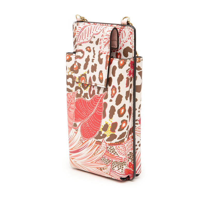 Floral Printed Leather Vara Bow Phone Pouch - Image 2